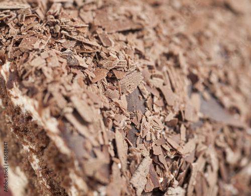Closeup of chocolate flakes