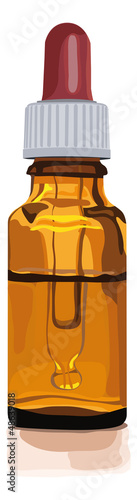 braune Glasflasche mit Tropfer