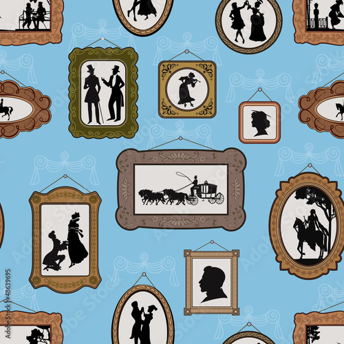 Background with pictures in the frames