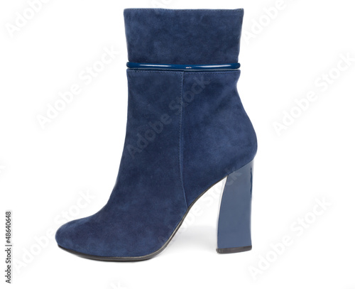 Blue suede female boot