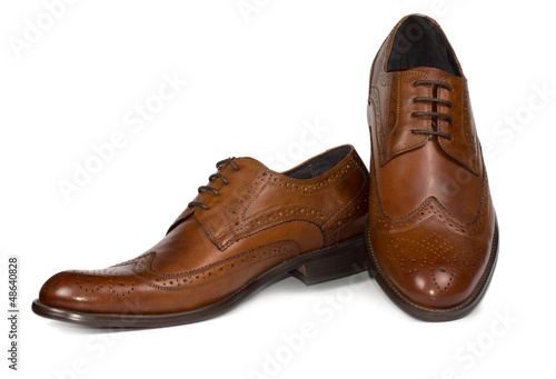 Stylish brown leather mens shoes