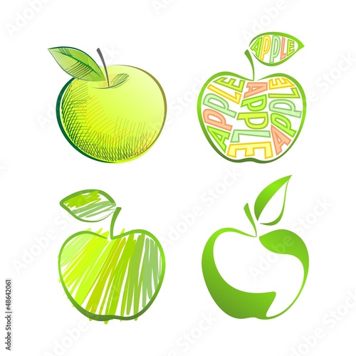 Various images of the apple
