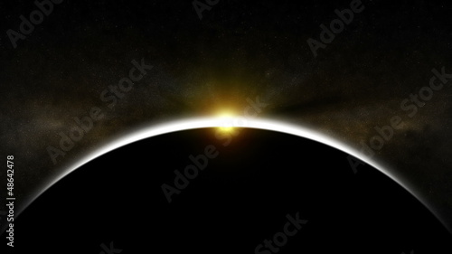 Top view solar eclipse