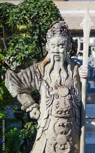 Chinese style guardian statue at Wat Pra Keaw