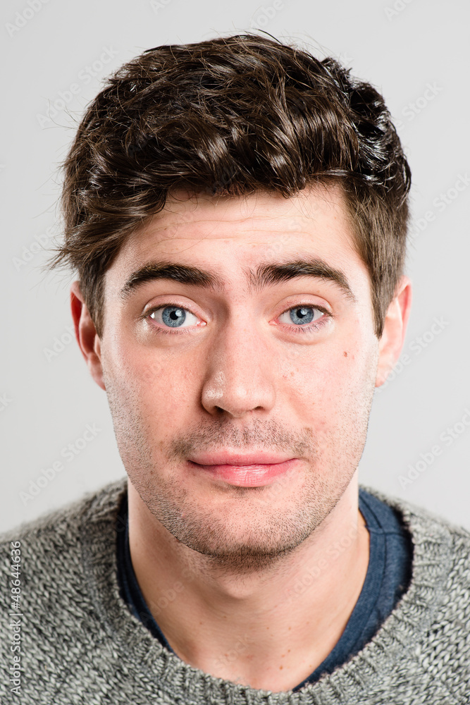 Obraz premium happy man portrait real people high definition grey background