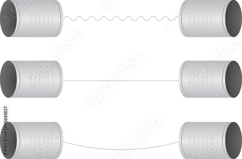 Tin can phones on a string