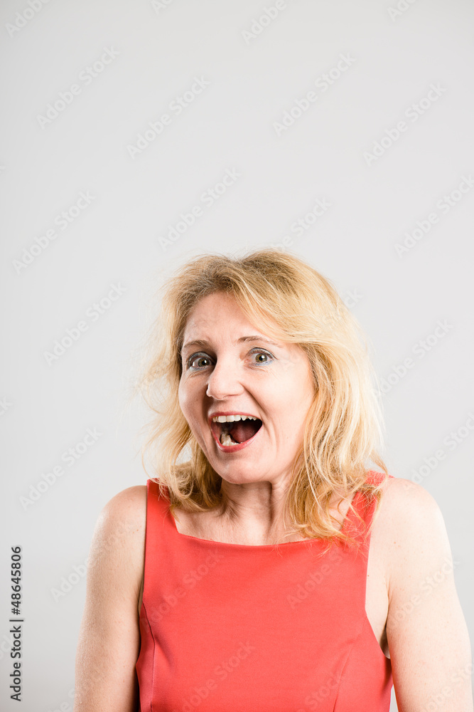 funny woman portrait real people high definition grey background funny woman portrait real people high definition grey background