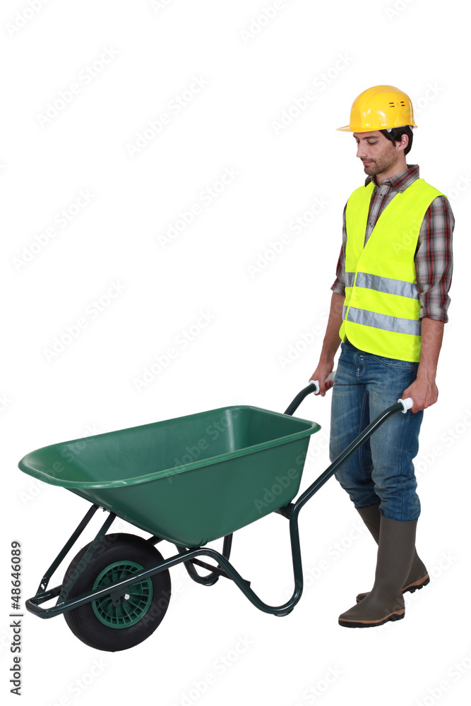 bricklayer and wheelbarrow bricklayer and wheelbarrow