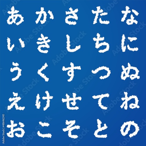 陽気な雲のひらがな
