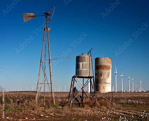 Rusted broken old windmill