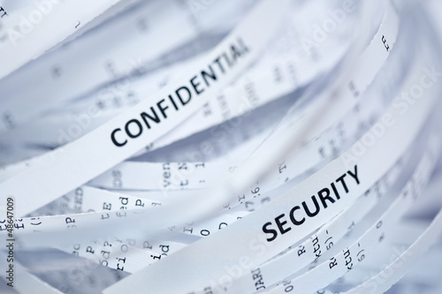 Foto Pile of shredded paper - confidential and security