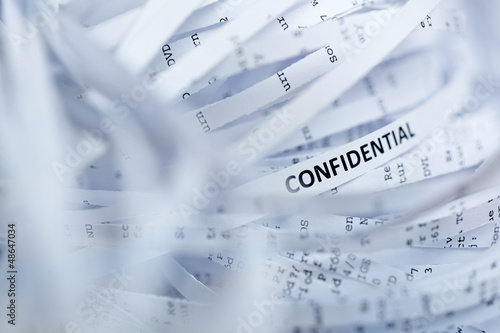 Pile of shredded paper - confidential