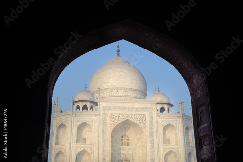 Taj Mahal framed by an Arch