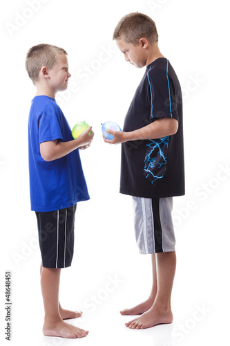 Boys with water balloons
