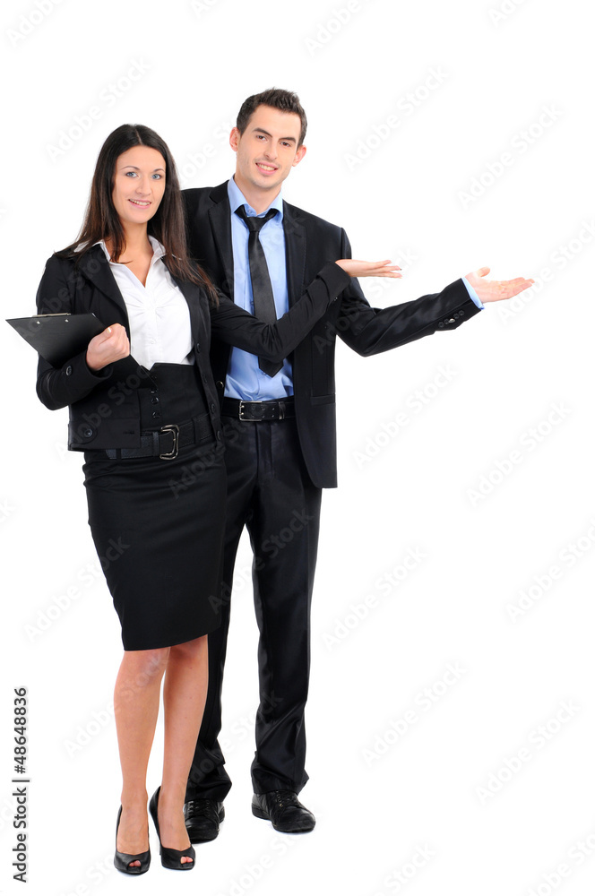 Portrait of business people standing on a white background Portrait of business people standing on a white background