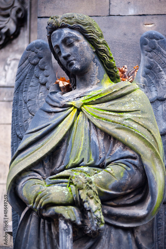 Sculpture of Angel at a old Prague cemetery