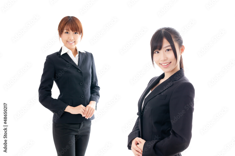 asian businesswomen on white bckground asian businesswomen on white bckground