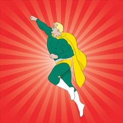 Stickers Superhelden Comicstijl superheld in actiescène  © williamrobson