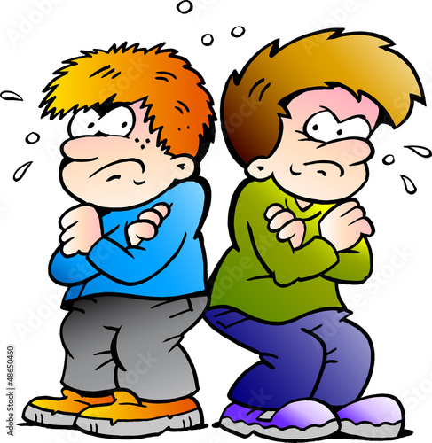 illustration of two enemies boys