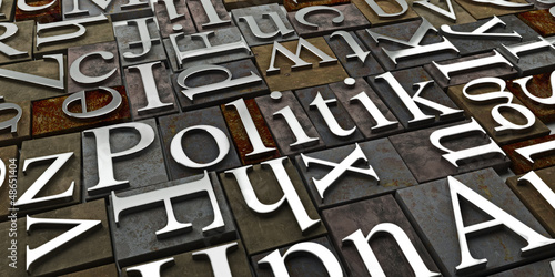 Lettern Politik, Buchstaben, Druck, Print