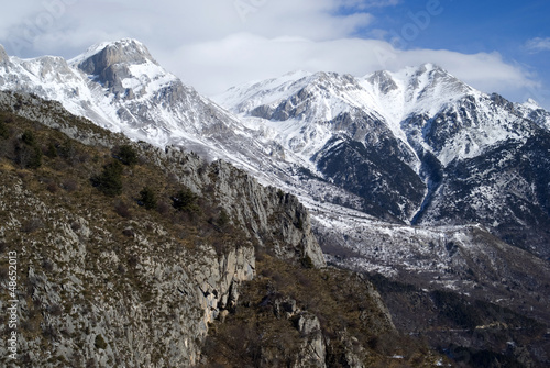 Landscape from Ligurian mountains part of Italian Alps