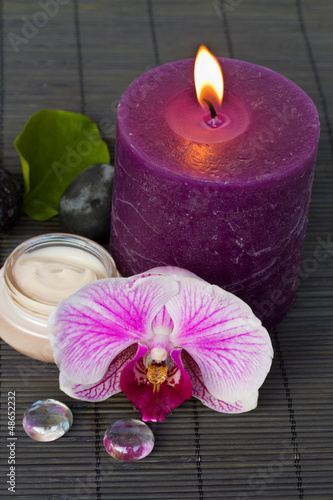 orchid spa with candle