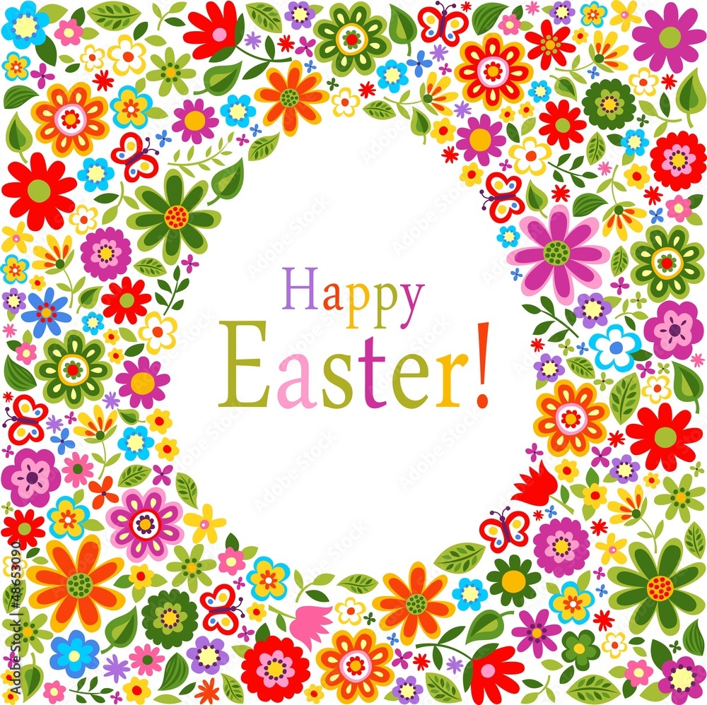 Fototapeta premium flower pattern easter card cover