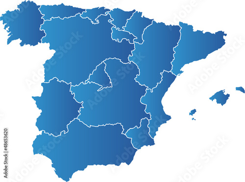 Karte von Spanien, Regionen