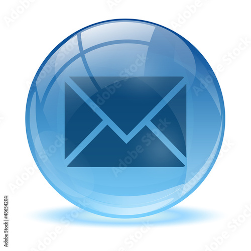 Blue abstract 3d mail icon