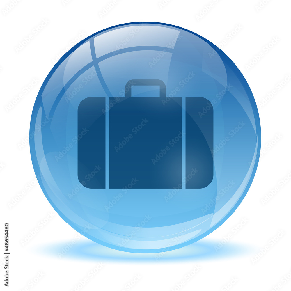 Blue abstract 3d business bag icon Blue abstract 3d business bag icon