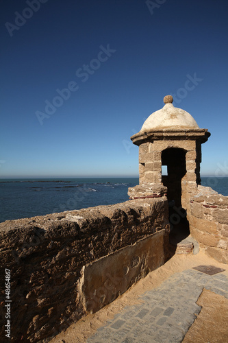 Military architecture, detail of Santa Catalina castle, Cádiz