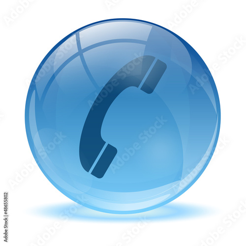 3D glass sphere phone icon