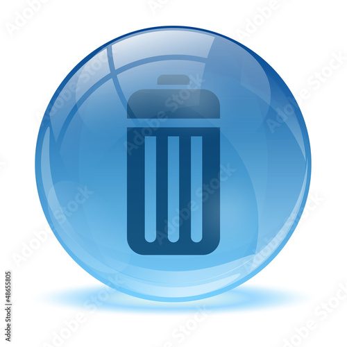 3D glass sphere battery icon