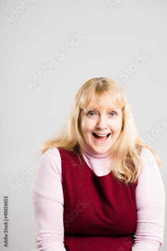 funny woman portrait real people high definition grey background