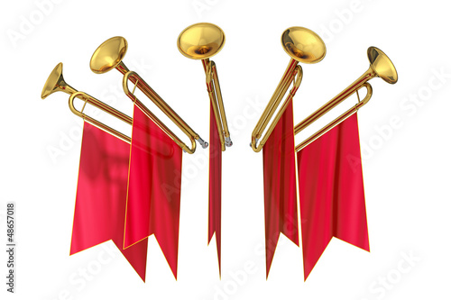 Tableau sur toile fanfare on a white background