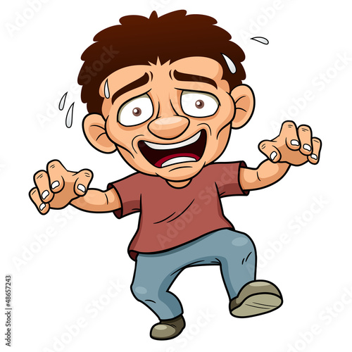 illustration of Cartoon Man scared