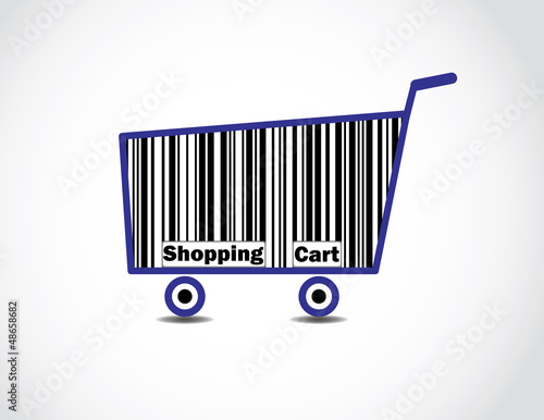 Bar code Shopping Cart Illustration