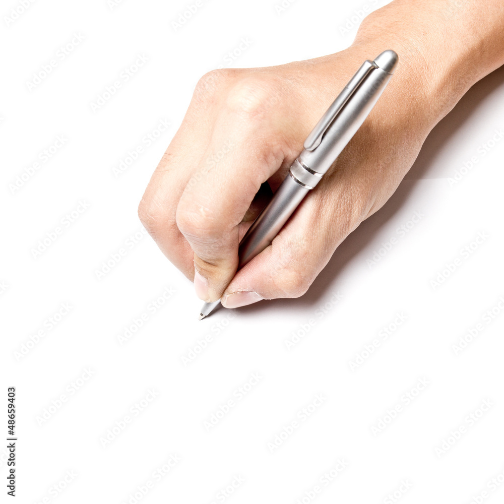 Writing with right hand Writing with right hand