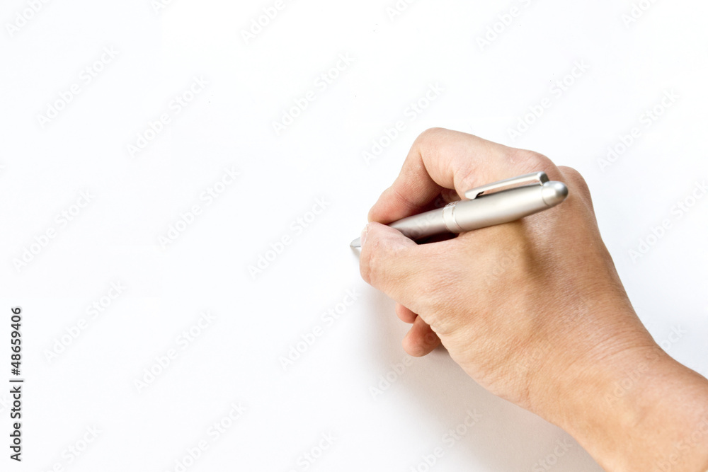 Writing with right hand Writing with right hand