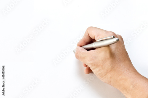 Writing with right hand