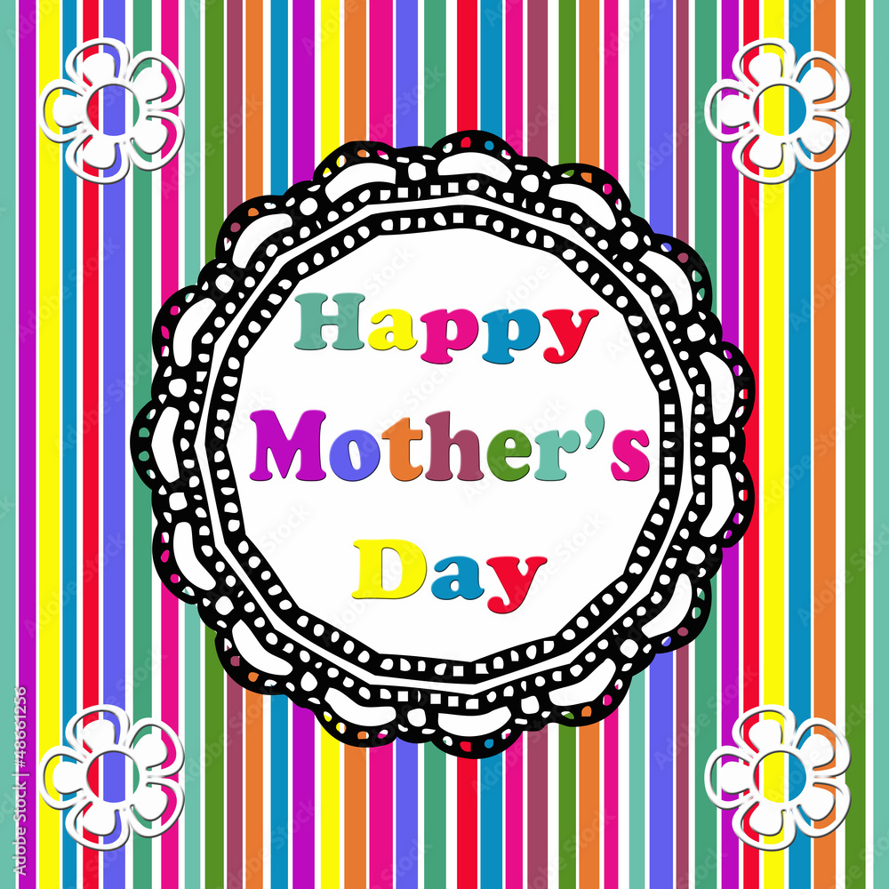 Happy Mother's Day card with colorful stripes Happy Mother's Day card with colorful stripes