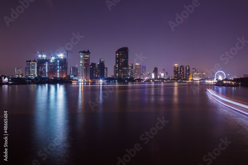 Chao Phraya river scenery at  night © studio306fotolia