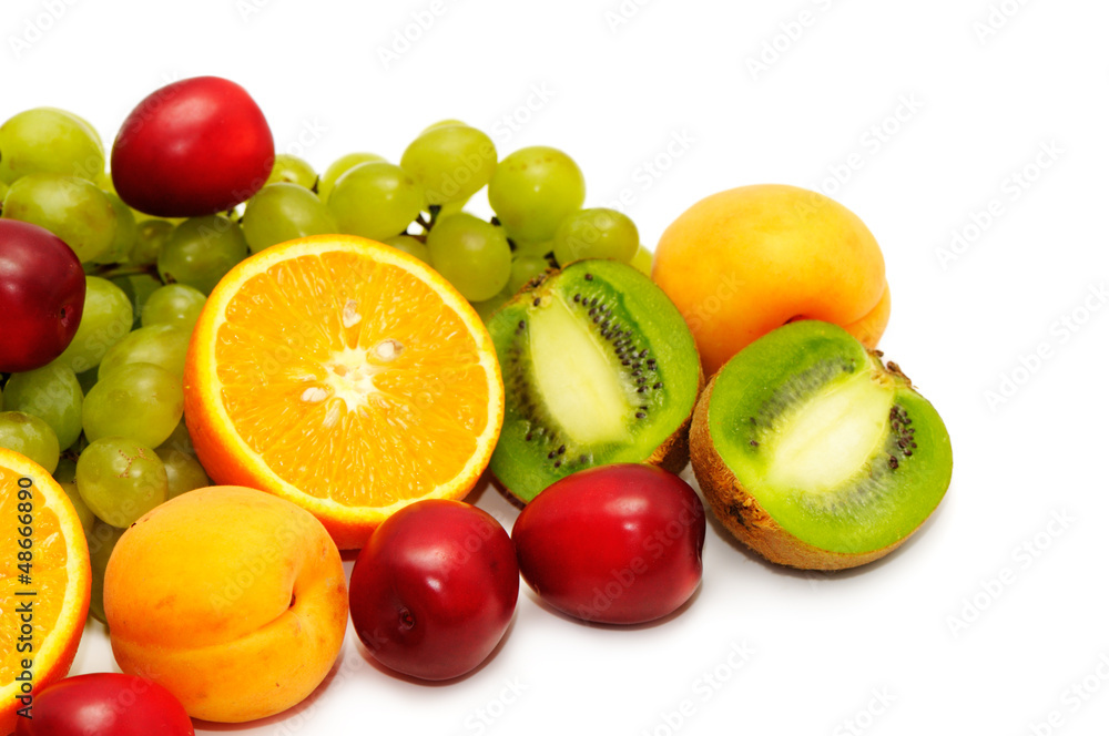 fresh fruits isolated on white background fresh fruits isolated on white background