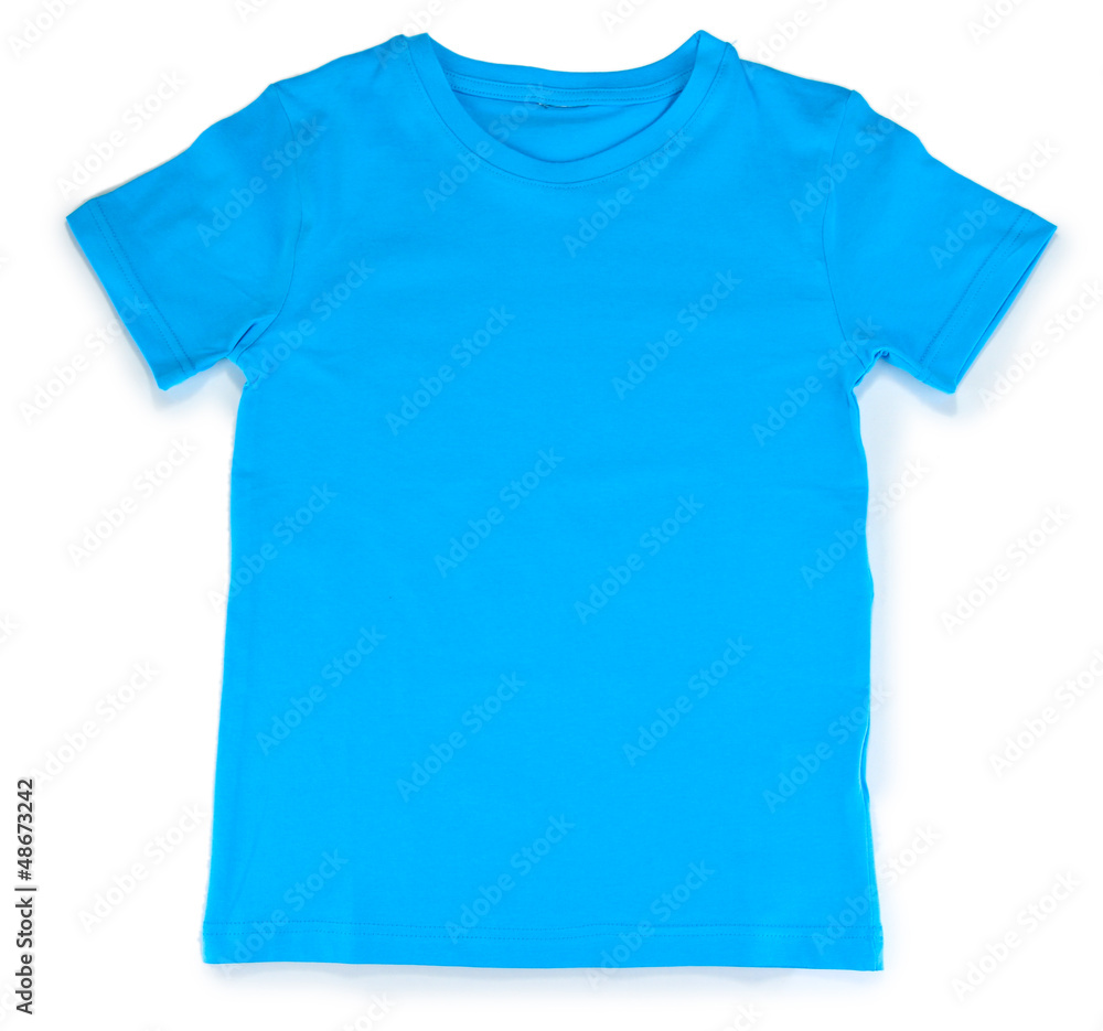 Blue t-shirt isolated on white Blue t-shirt isolated on white