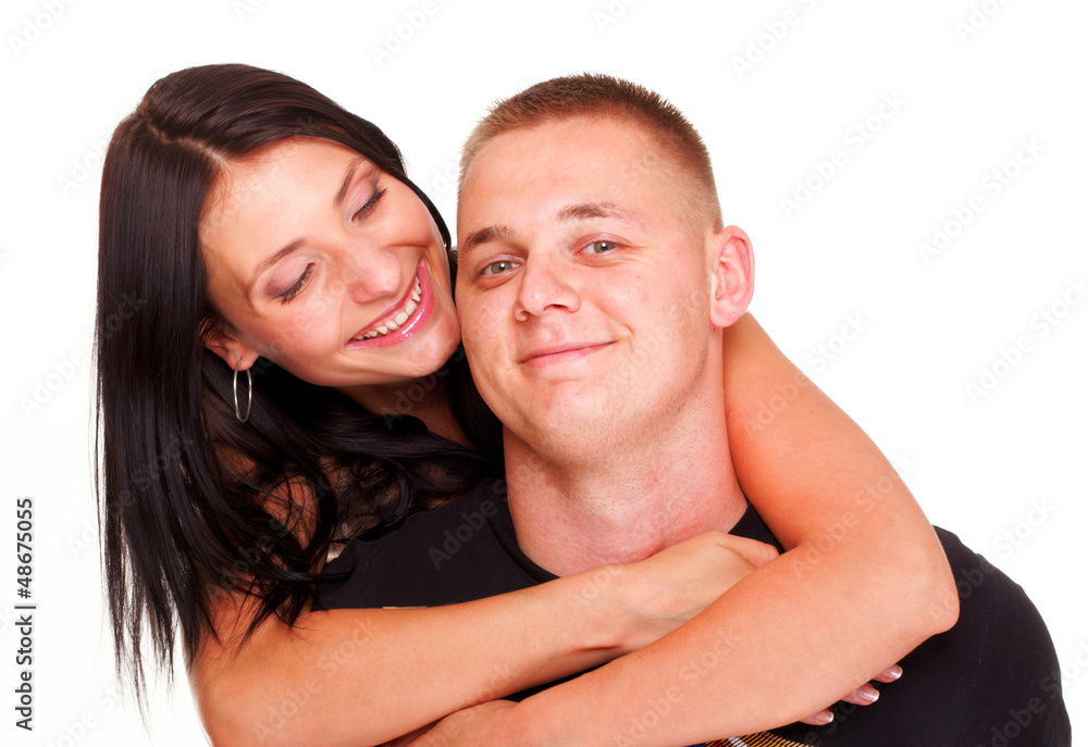 Portrait of a beautiful young happy smiling couple isolated Portrait of a beautiful young happy smiling couple isolated