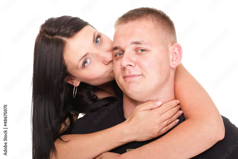 Portrait of a beautiful young happy smiling couple isolated Portrait of a beautiful young happy smiling couple isolated