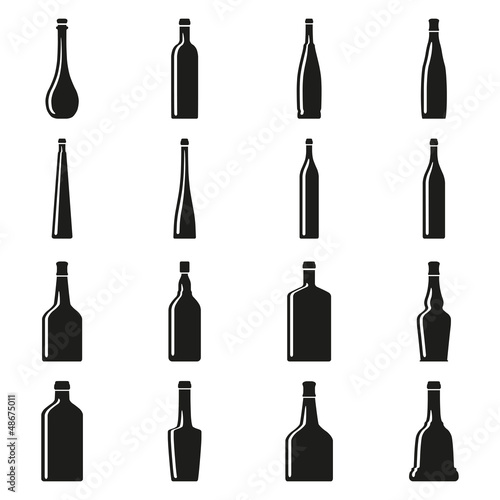 Set of bottles. Vector illustration.