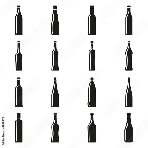 Set of bottles. Vector illustration.