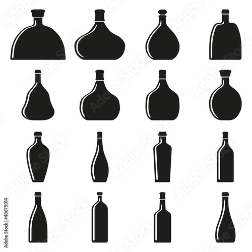 Set of bottles. Vector illustration.