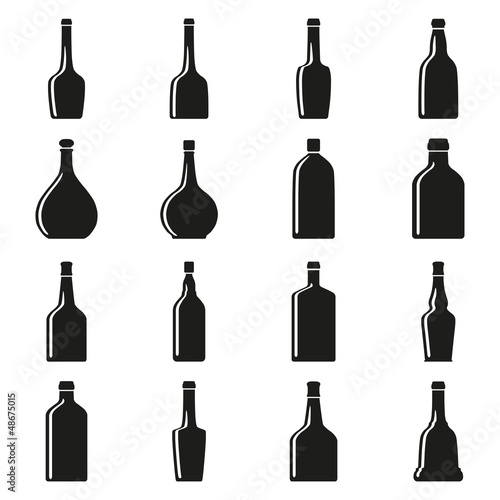 Set of bottles. Vector illustration.